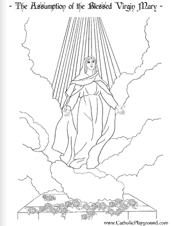 Feast of the Assumption Coloring Page: August 15th – Catholic Playground