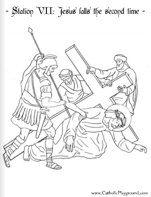 The Stations of the Cross in coloring pages Catholic