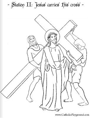 The Stations of the Cross in coloring pages Catholic