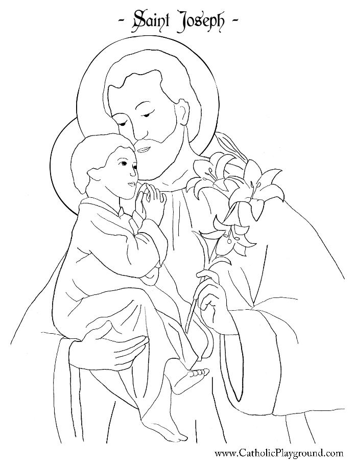 Saint Joseph Coloring Page | Catholic Playground